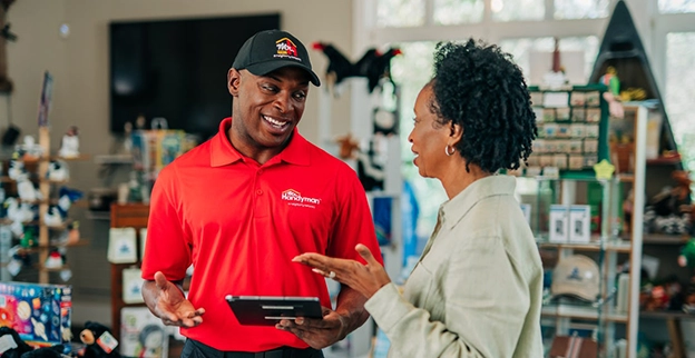 MRH employee speaking with a commercial customer.