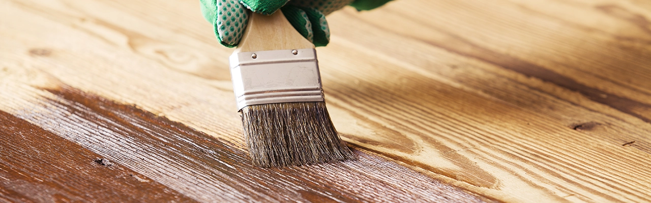 Staining wood.