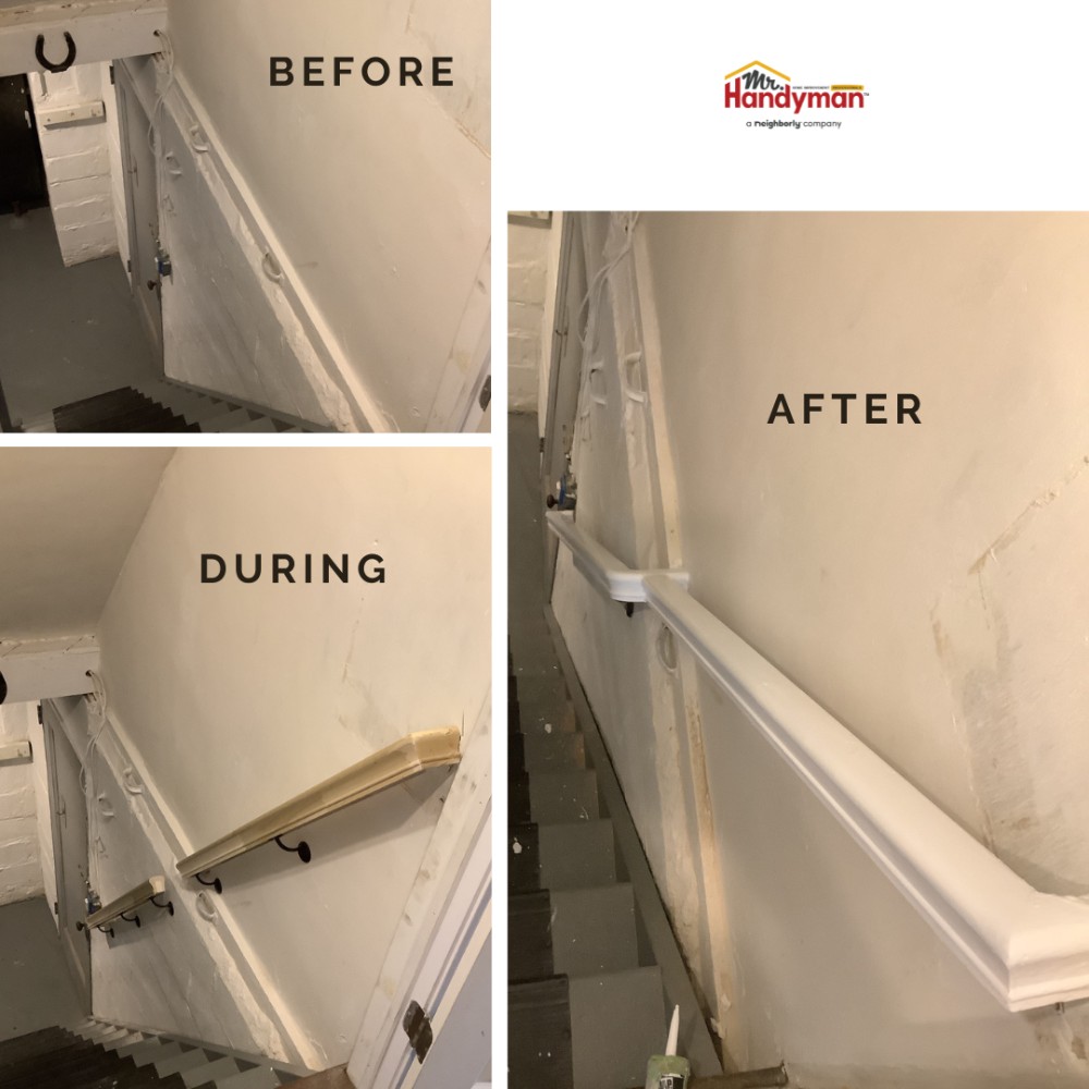 Basement Stairway Handrails Installation