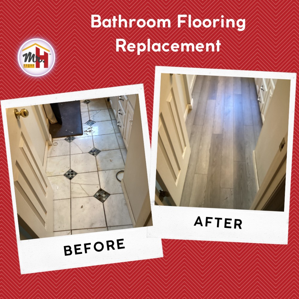 Bath Flooring replacement in downtown Olathe