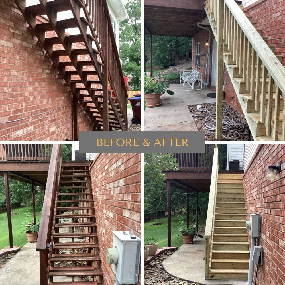 Before and After - New Deck Stairs