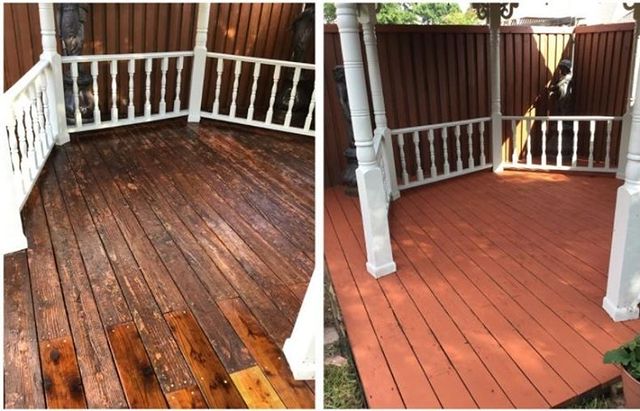 Before and after deck repair