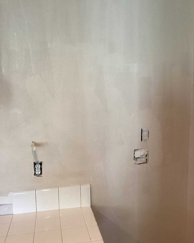 Before and after drywall repair.