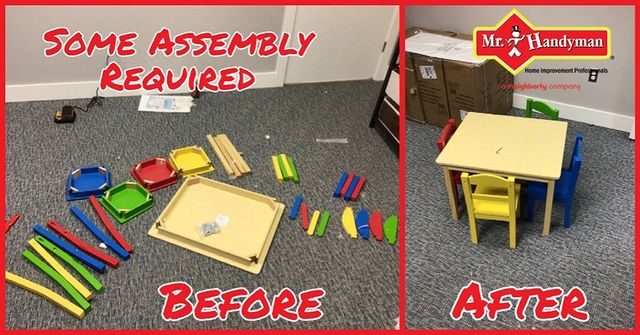 assembled children's tables and chairs
