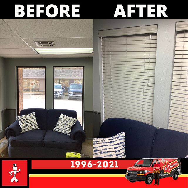 Blinds installation before and after