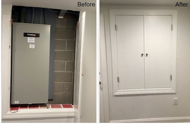 Built and installed doors to hide breaker panel