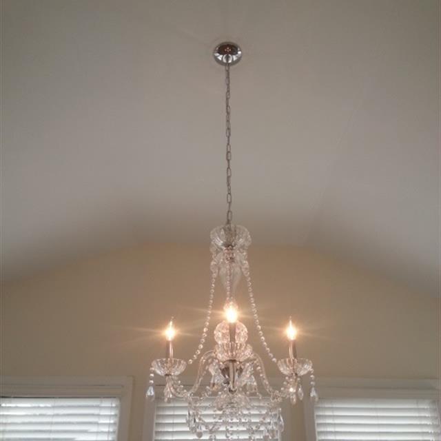 White Chandelier Installation.