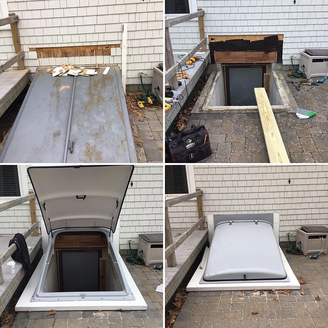 Clamdoor installation.