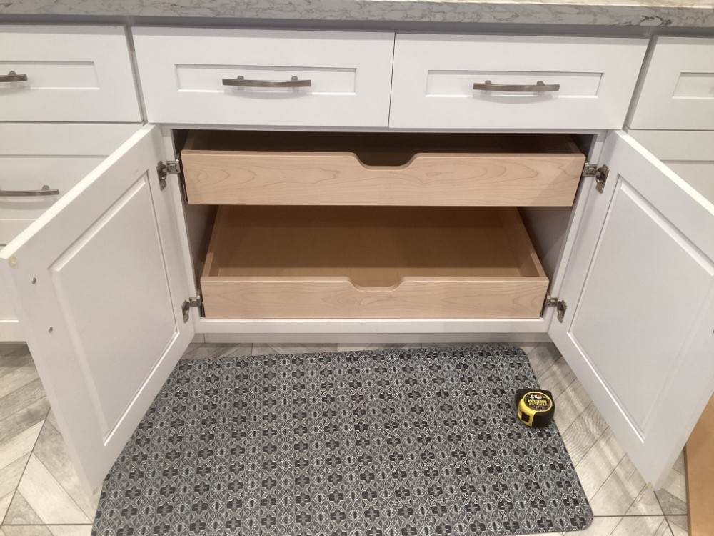 We Custom Made Pull Out Shelving and Installed
