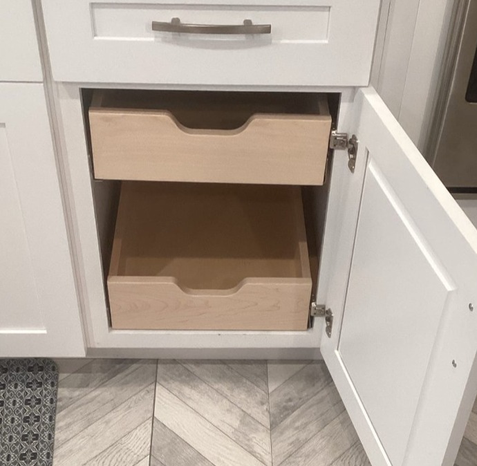 We Custom Made Pull Out Shelving and Installed