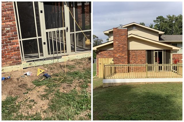 Before and after deck rebuild
