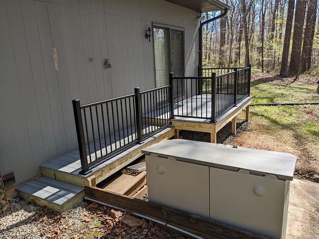 Deck with black railing