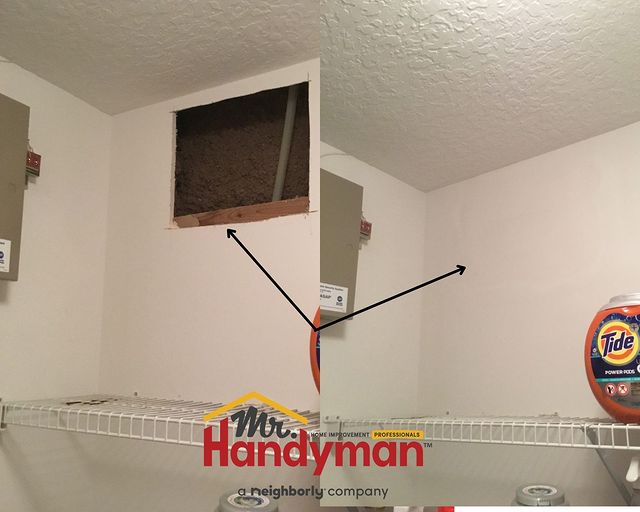 Drywall repaired