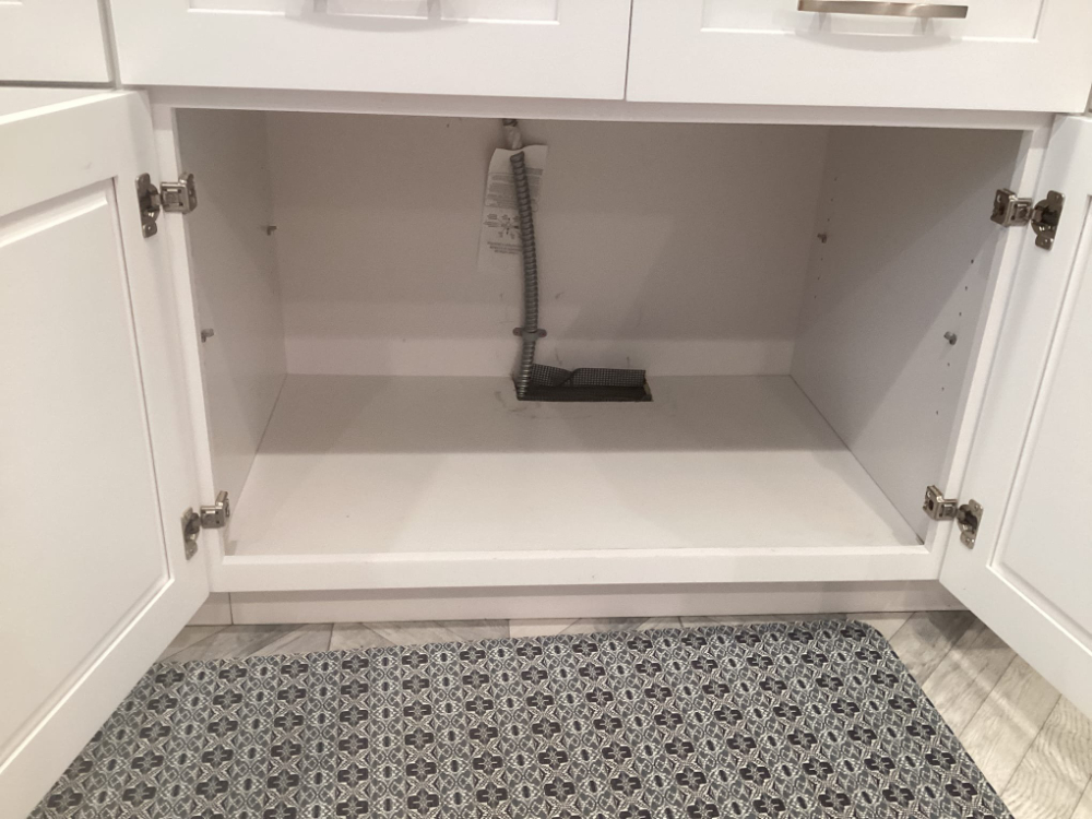 Existing cabinets without pull out shelves