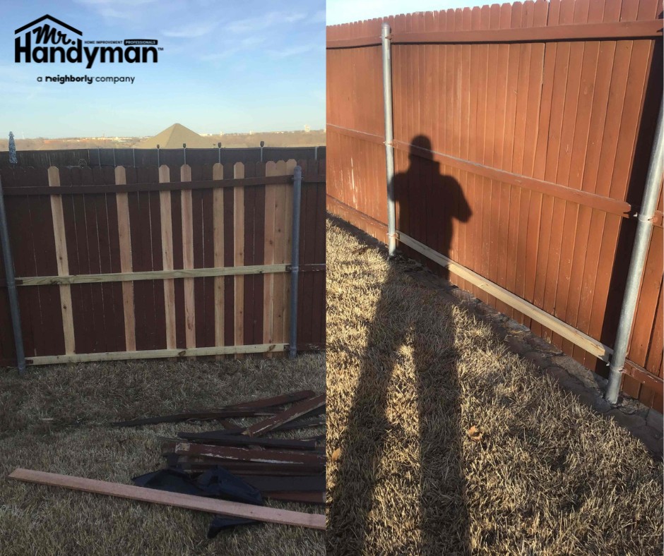 Fence Repair and Stain