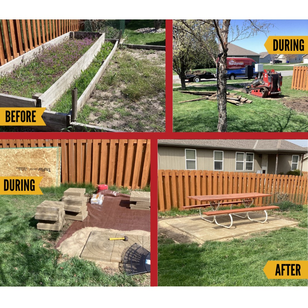 Garden bed removal and paver installation