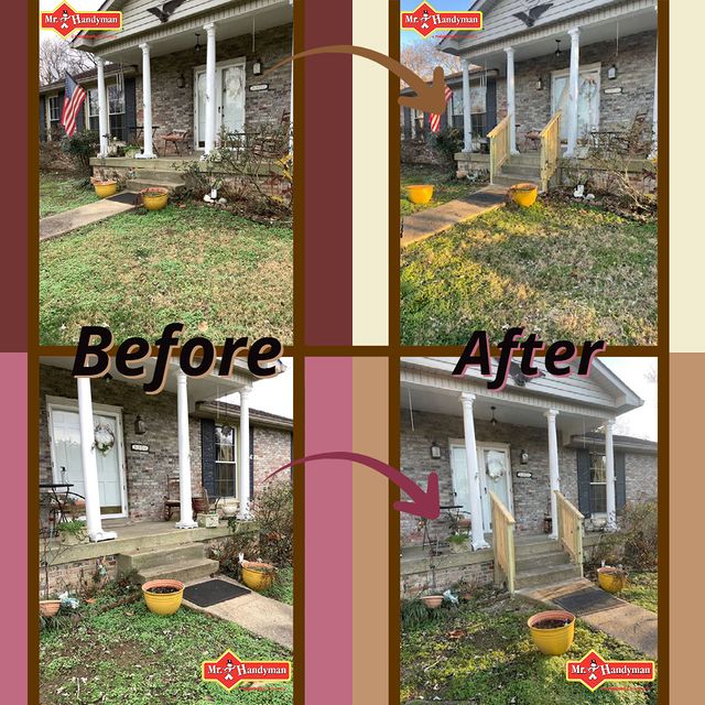 Front entry hand railing installation