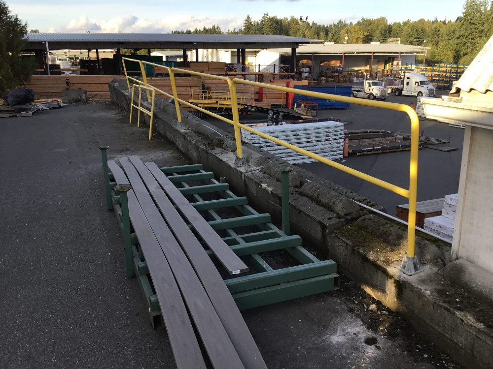 Installed safety railing