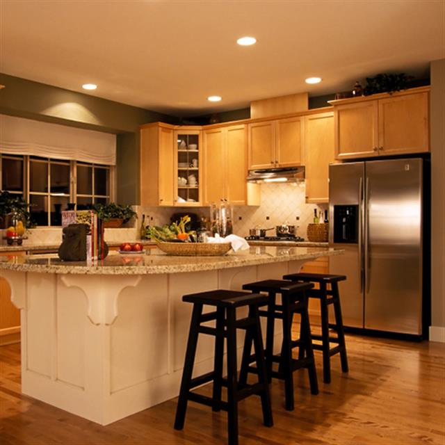 Full kitchen showing countertop installation.
