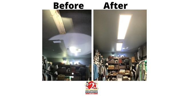 before and after LED light installation