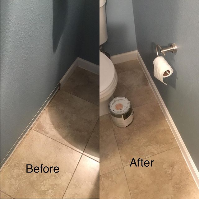 bathroom baseboard repair