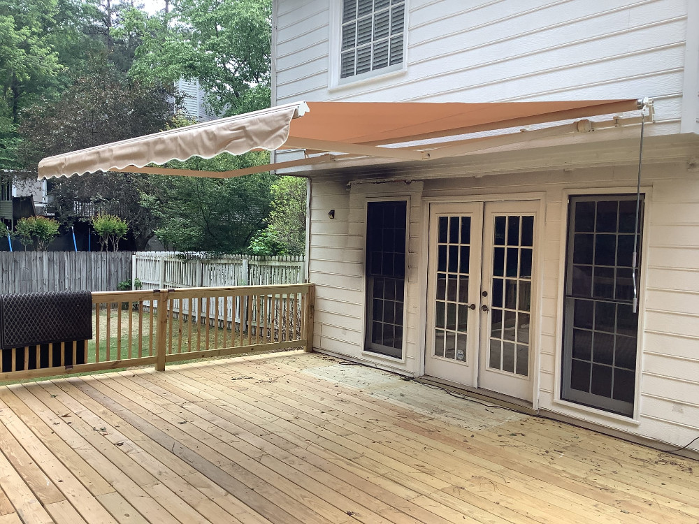 New Sunsetter retractable awning installed on deck area