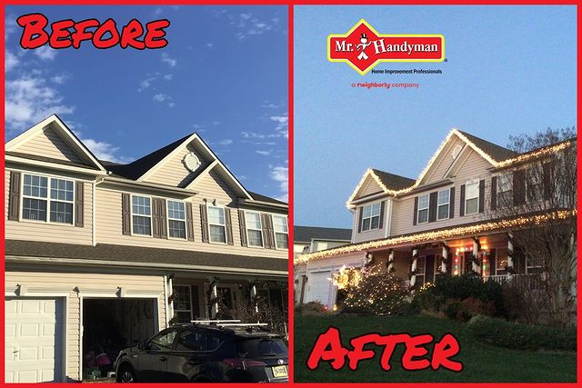 holiday lighting on home