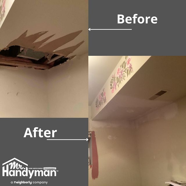 drywall repair on hole in ceiling