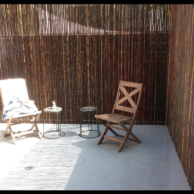Outdoor deck screen.