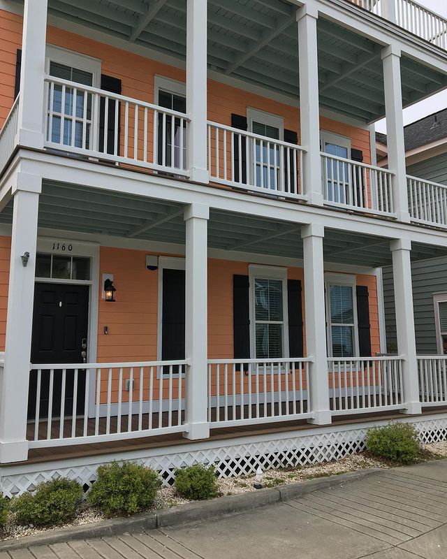 Outside of two storey building.