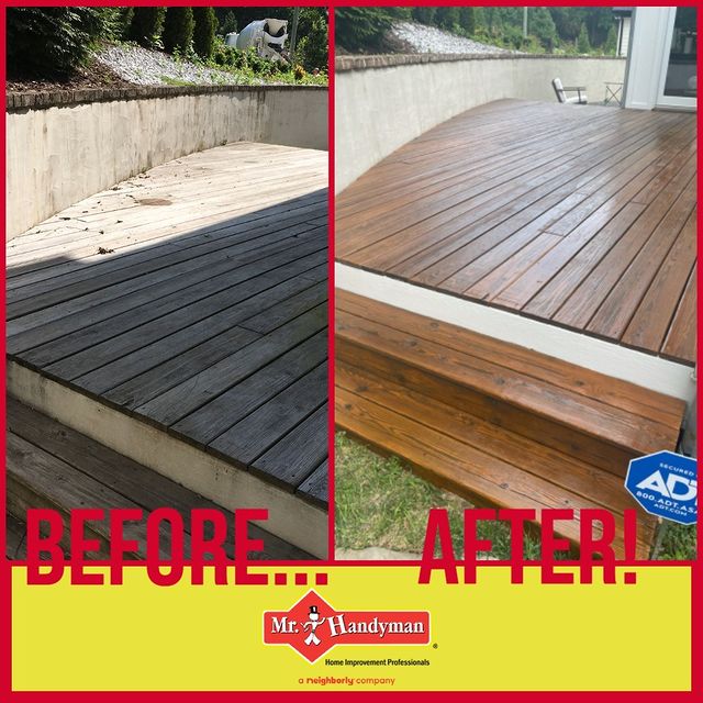 Before and after patio redone
