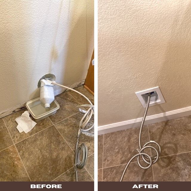 Refrigerator valve repair before and after.