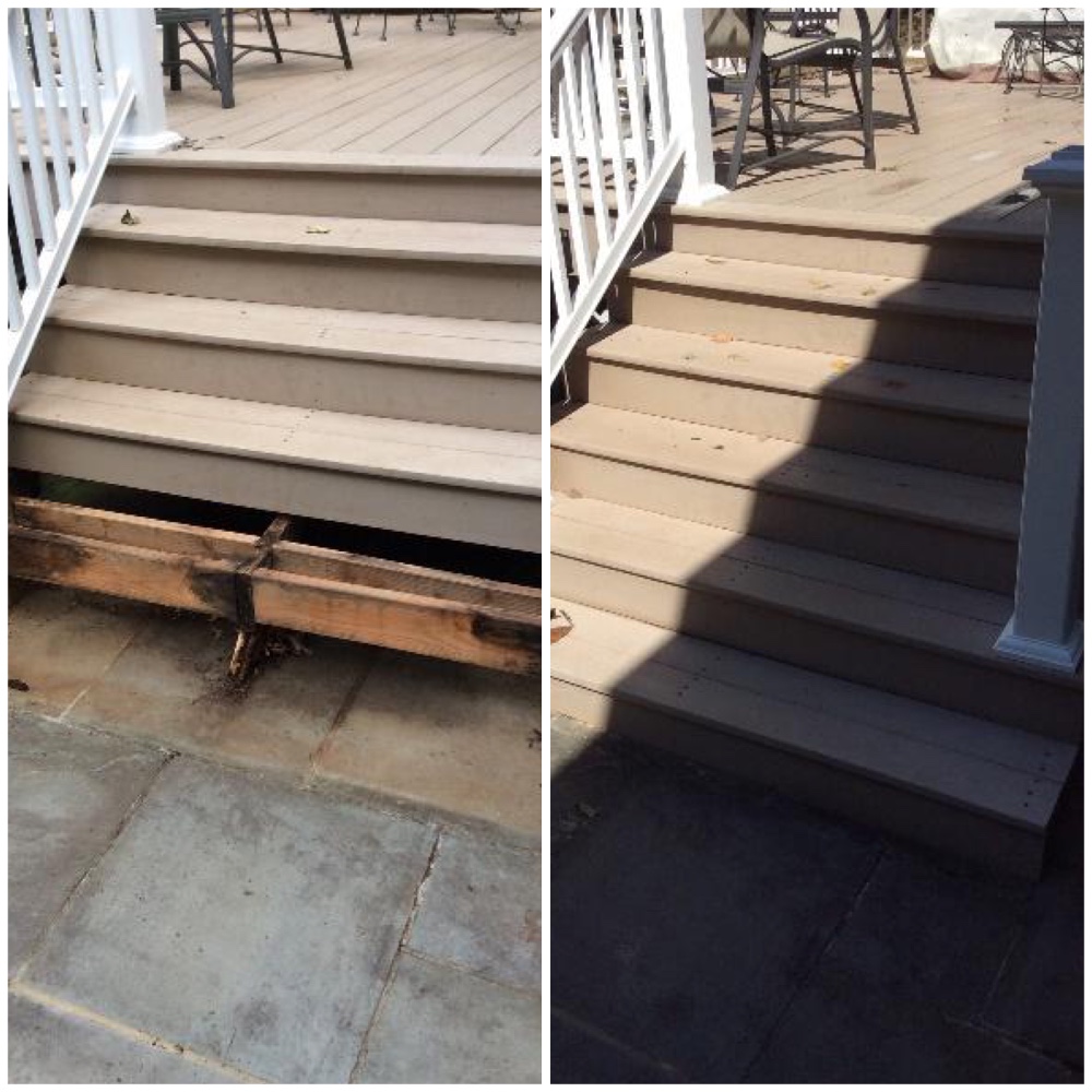Repair deck stairs in Weston
