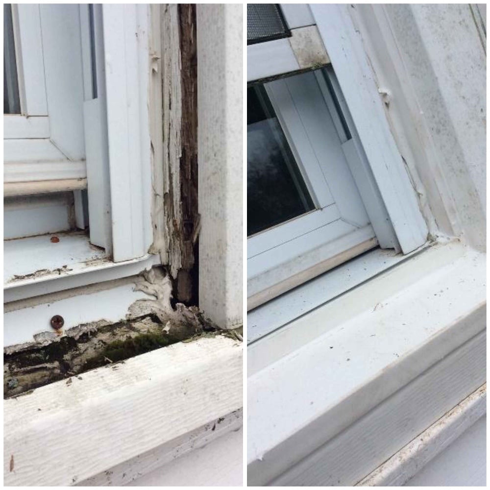 Repair wood rot on window sill in Bethel