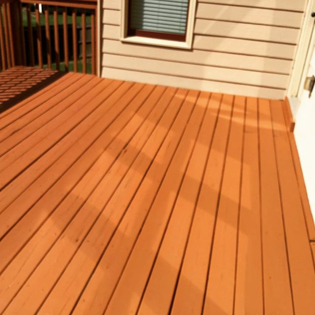 Repaired and stained deck