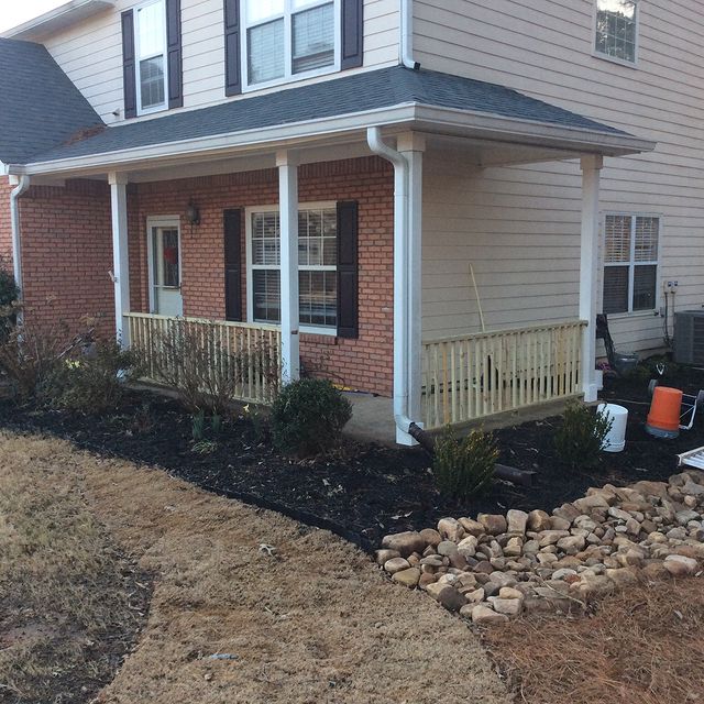 Replaced front porch handrail and pickets.