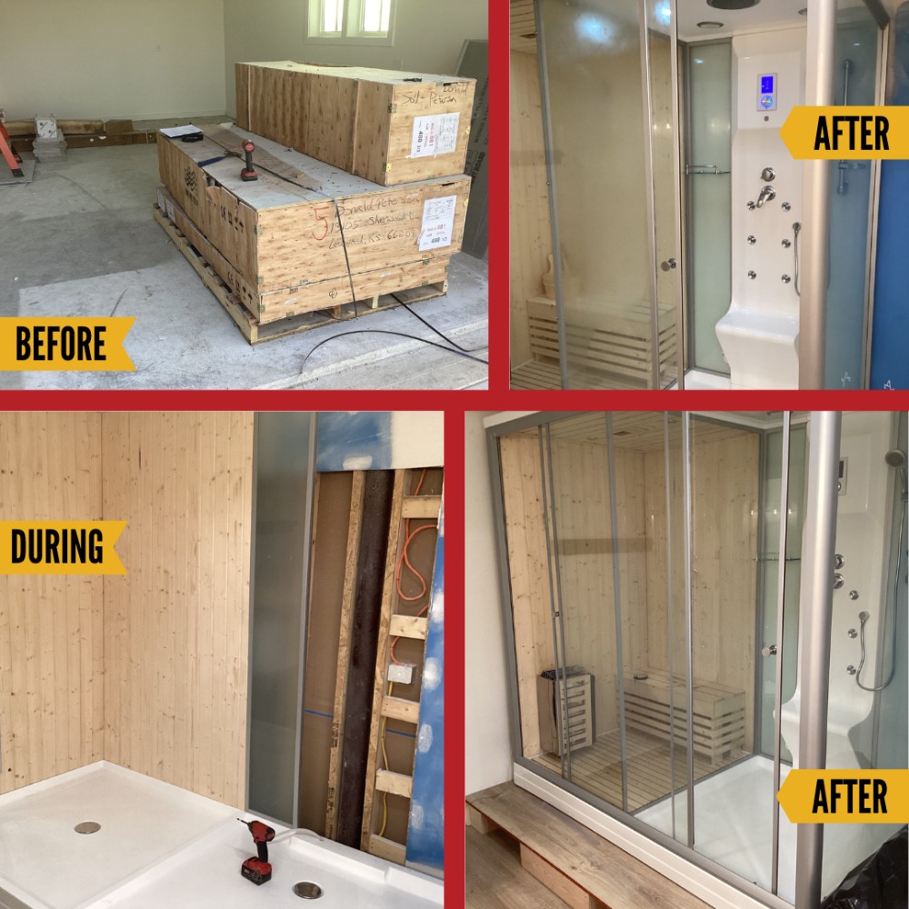 Sauna/Shower combo Installation in Bucyrus