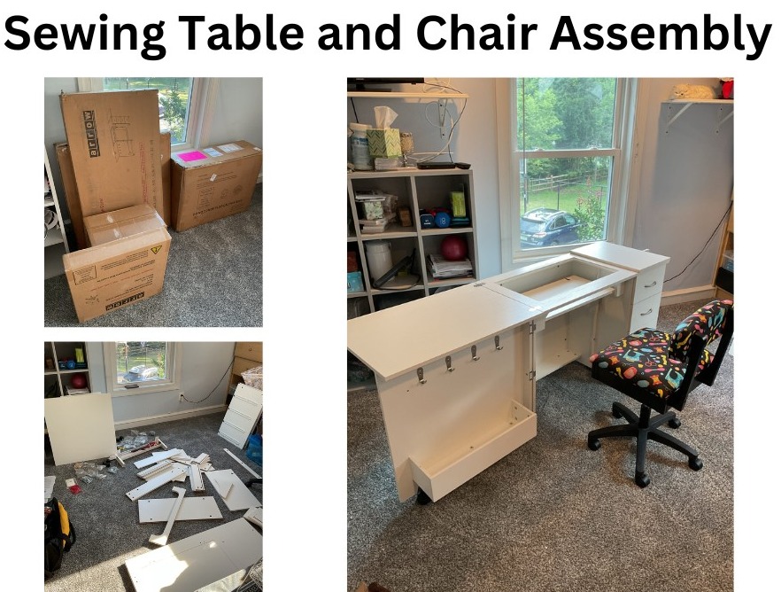 Sewing Table and Chair Assembly