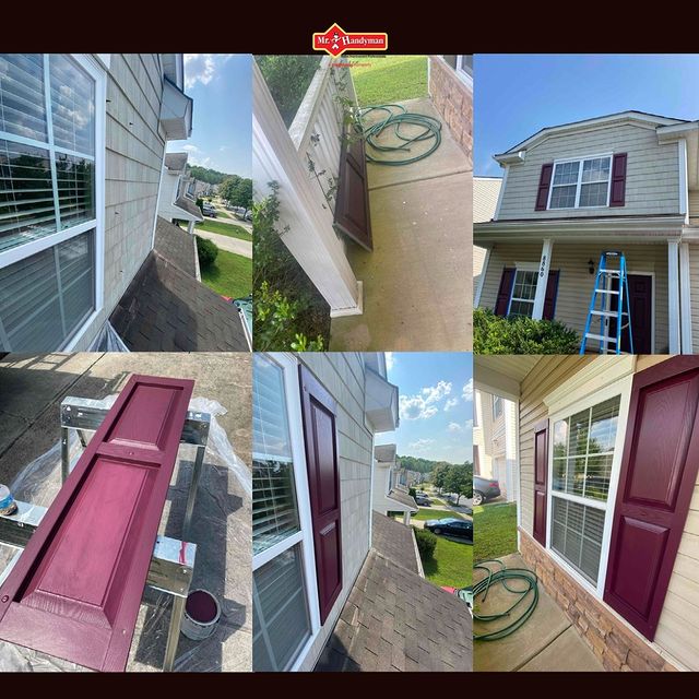 Home with red shutters