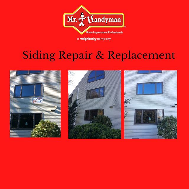 Outdoor siding before and after.