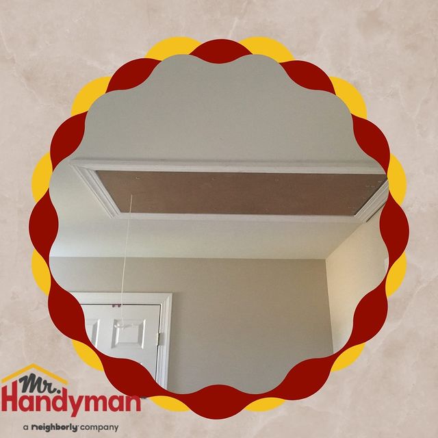 Closed attic door