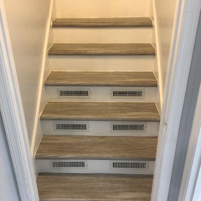 Wood stairs with vents