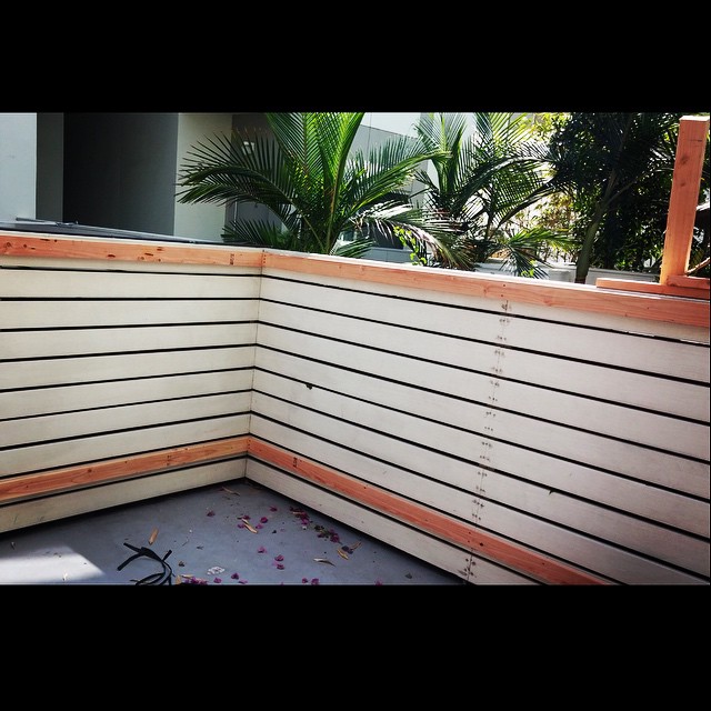Wood surround on deck.