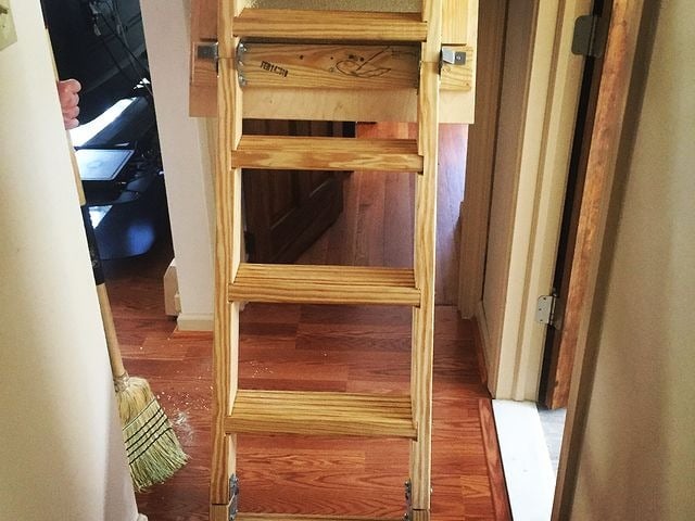 This is a ladder that takes you up to the house's attic.