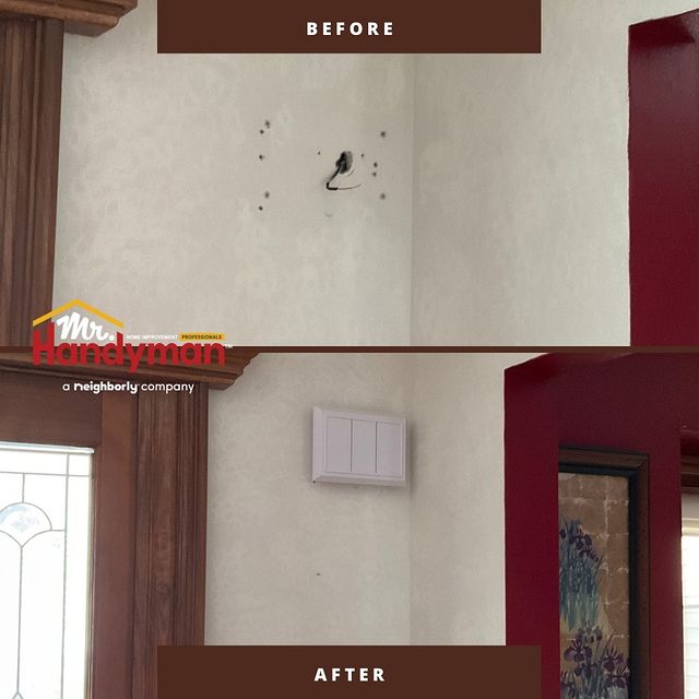 before and after a hardwired doorbell replacement