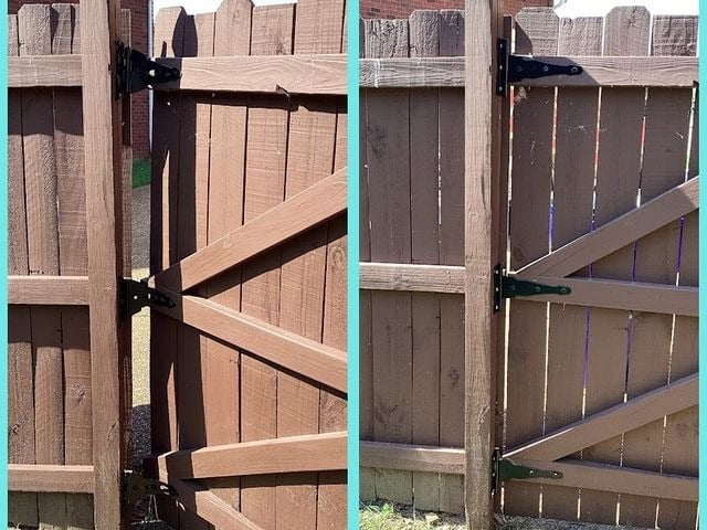 broken fence before and after