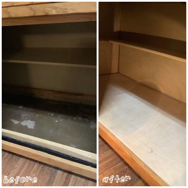 before and after cabinet repair