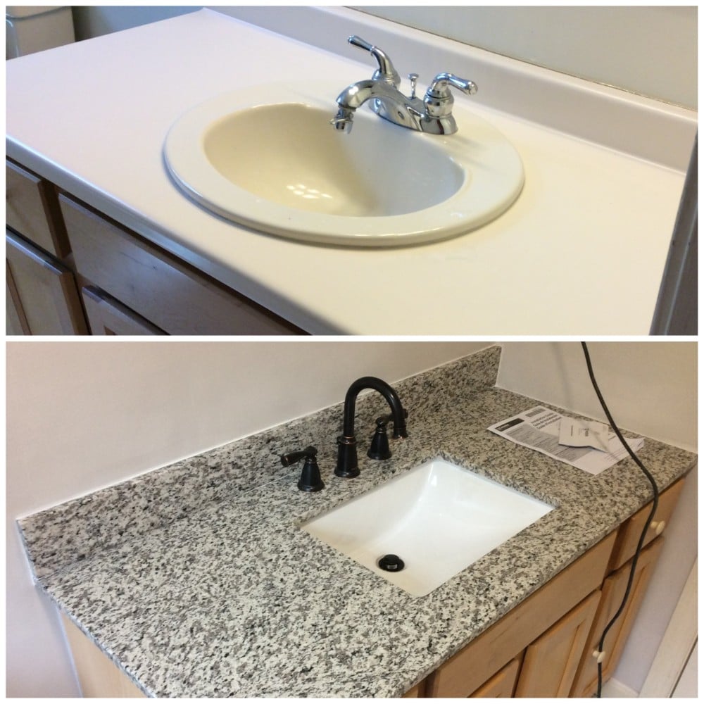 Residential kitchen countertop installation