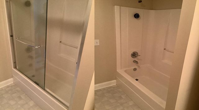 Before and After shower door removal