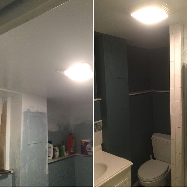 drywall repair painting of bathroom
